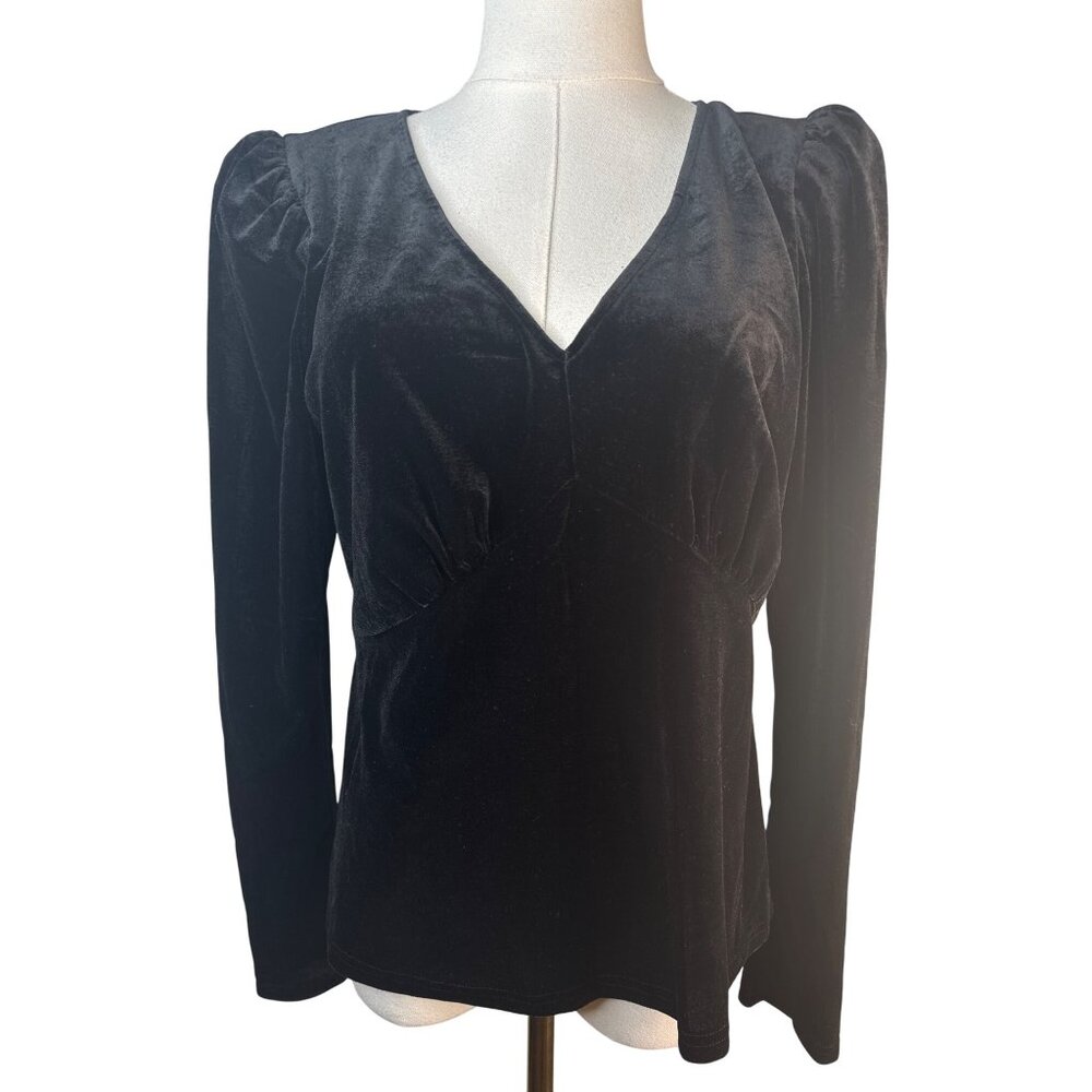 2/$30 Princess Highway US 8-10 Black Velvet Long Sleeve Top NWT